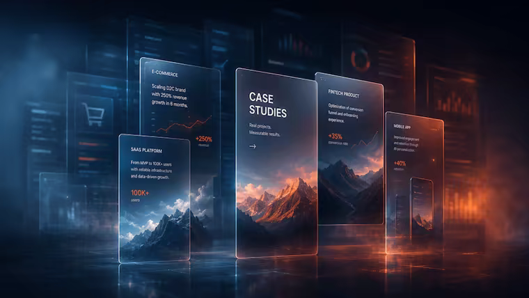 Case studies pokazane jako portfolio projektów i wyników