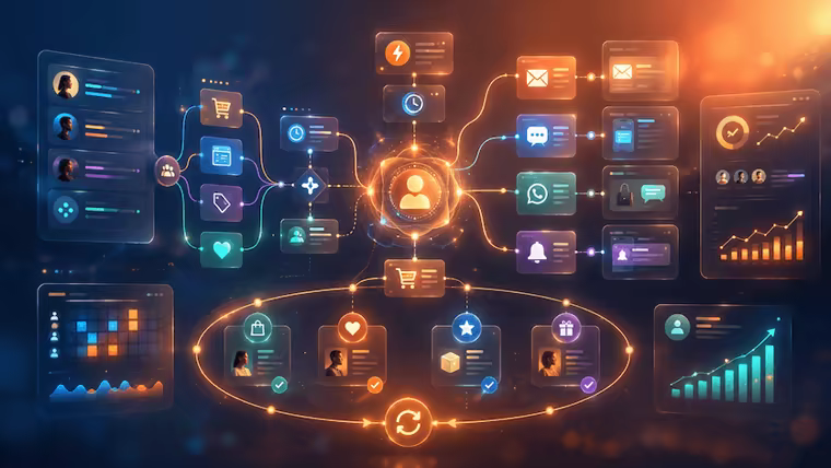 Marketing automation z przepływami wiadomości, segmentacją i raportami