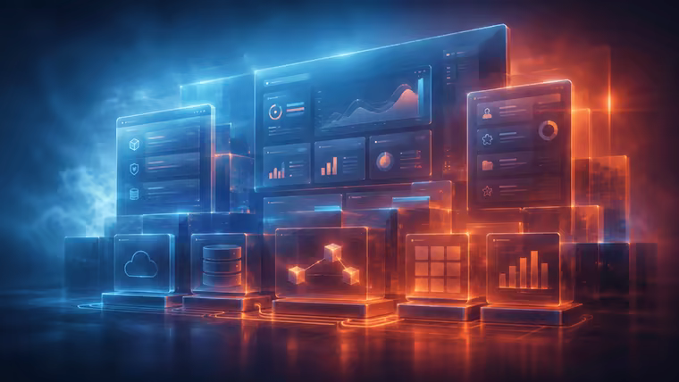 Panel aplikacji SaaS z dashboardem, wykresami i modułami produktu